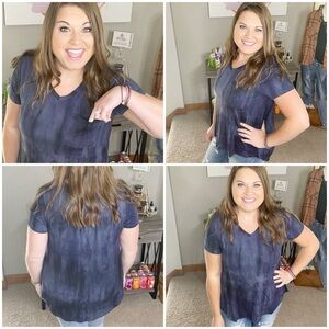 Navy Grace & Lace Perfect Pocket Tee